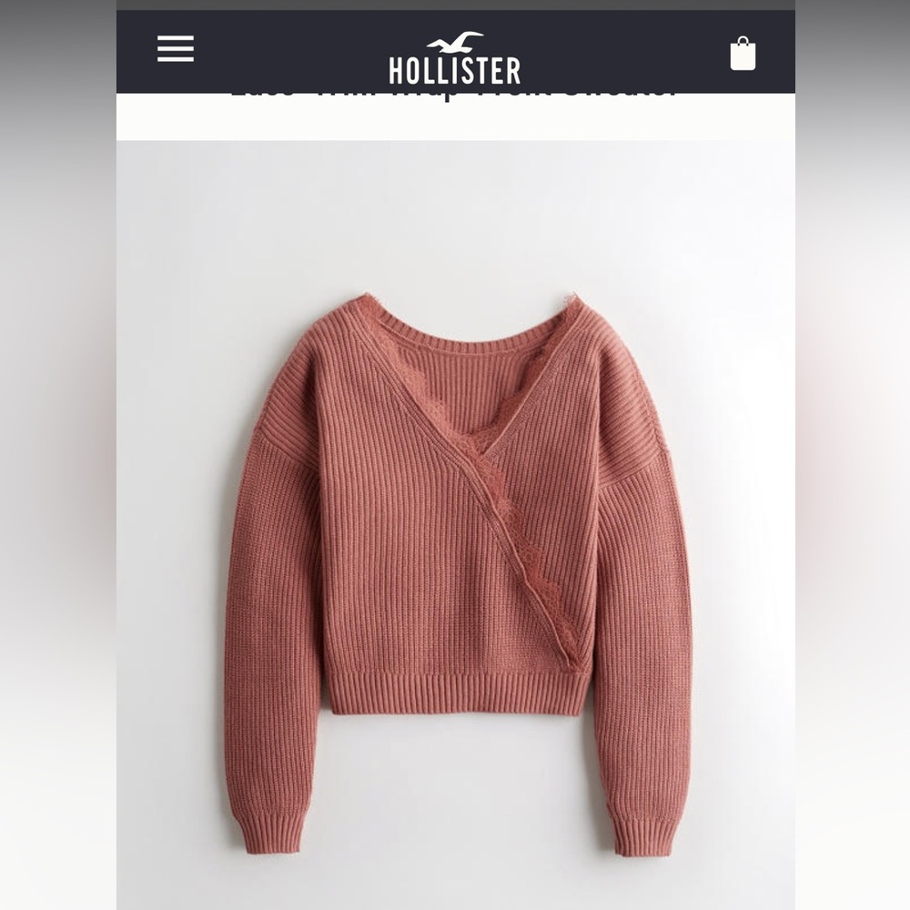 Hollister pink coral Crew Neck Sweater